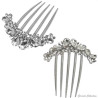 Peigne strass et cristaux blancs